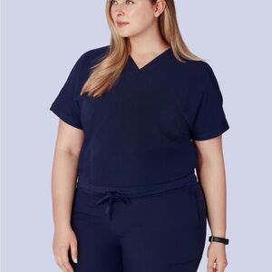 Navy V-Neck Women's Top